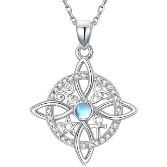 Jewelry - Sterling silver Celtic knot necklace pendant gothic witch knot jewelry for women